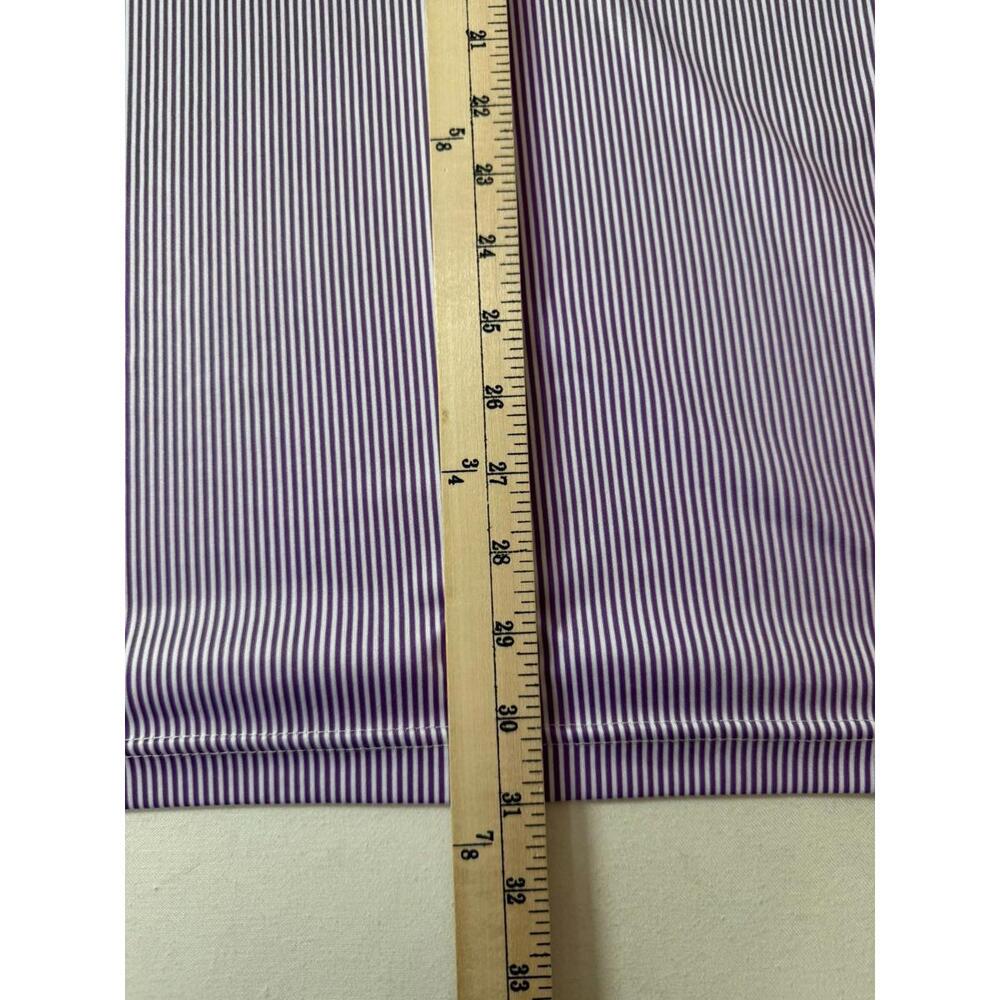 Collars and Co Dress Polo XXL Purple Striped Stretch Shirt - Picture 5 of 5